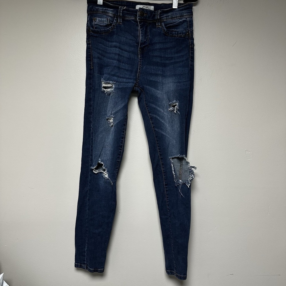 H &‎ H Harmony And Havoc Skinny Distressed Blue Jeans Womens Size 10